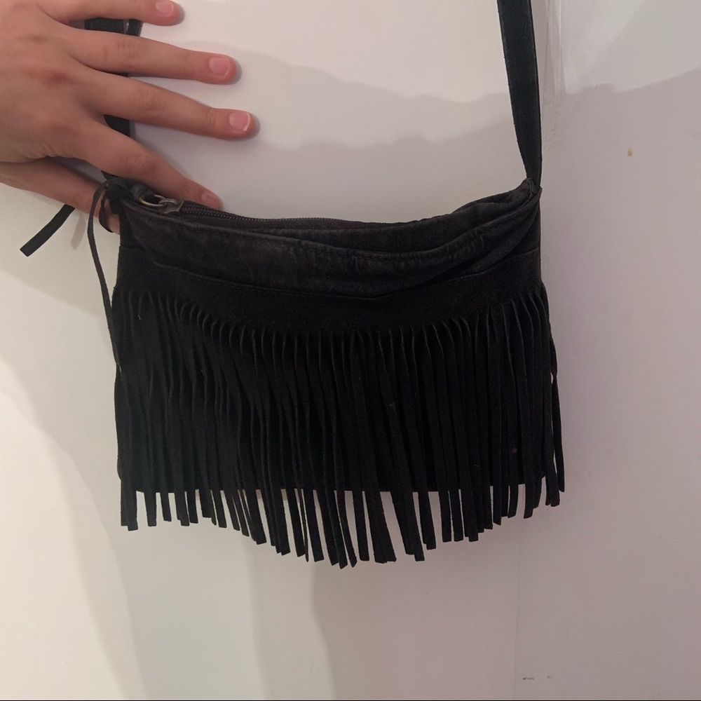 Fringe cross body purse